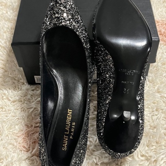 New Authentic SAINT LAURENT Glitter Pump - Picture 9 of 12